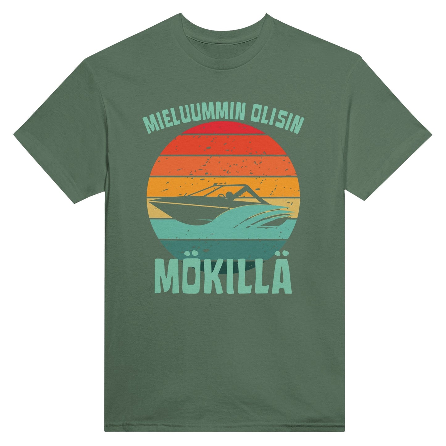 Mieluummin Olisin Mökillä Veneilemässä - 3XL - 5XL T - paita - Mun Paita