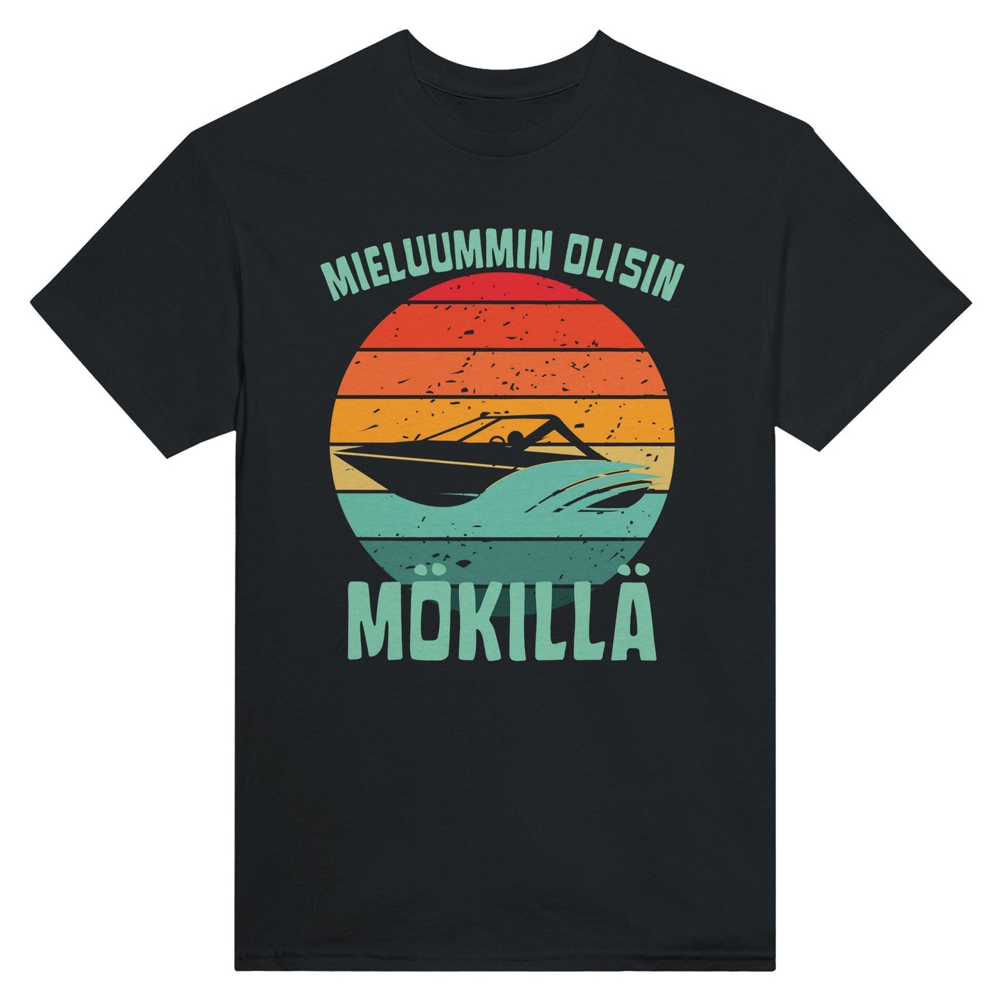 Mieluummin Olisin Mökillä Veneilemässä - 3XL - 5XL T - paita - Mun Paita