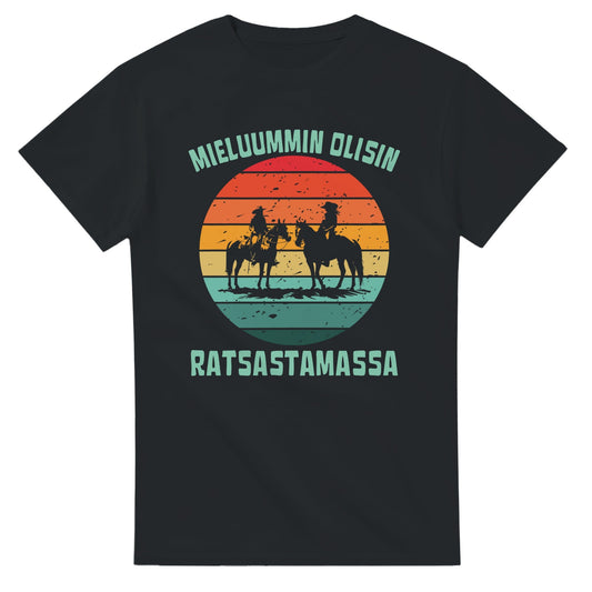 Mieluummin Olisin Ratsastamassa - 3XL - 5XL T - paita - Mun Paita