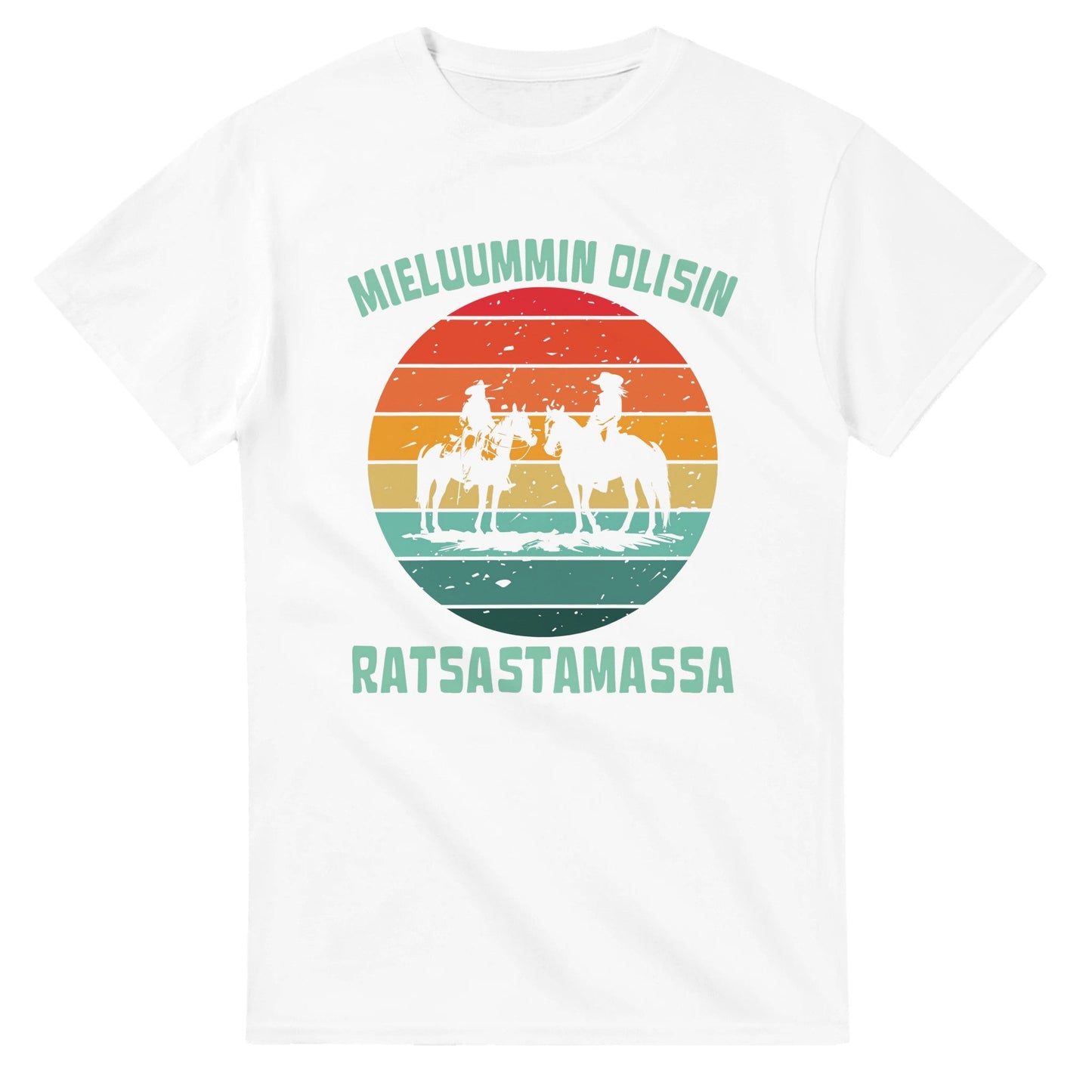 Mieluummin Olisin Ratsastamassa - 3XL - 5XL T - paita - Mun Paita
