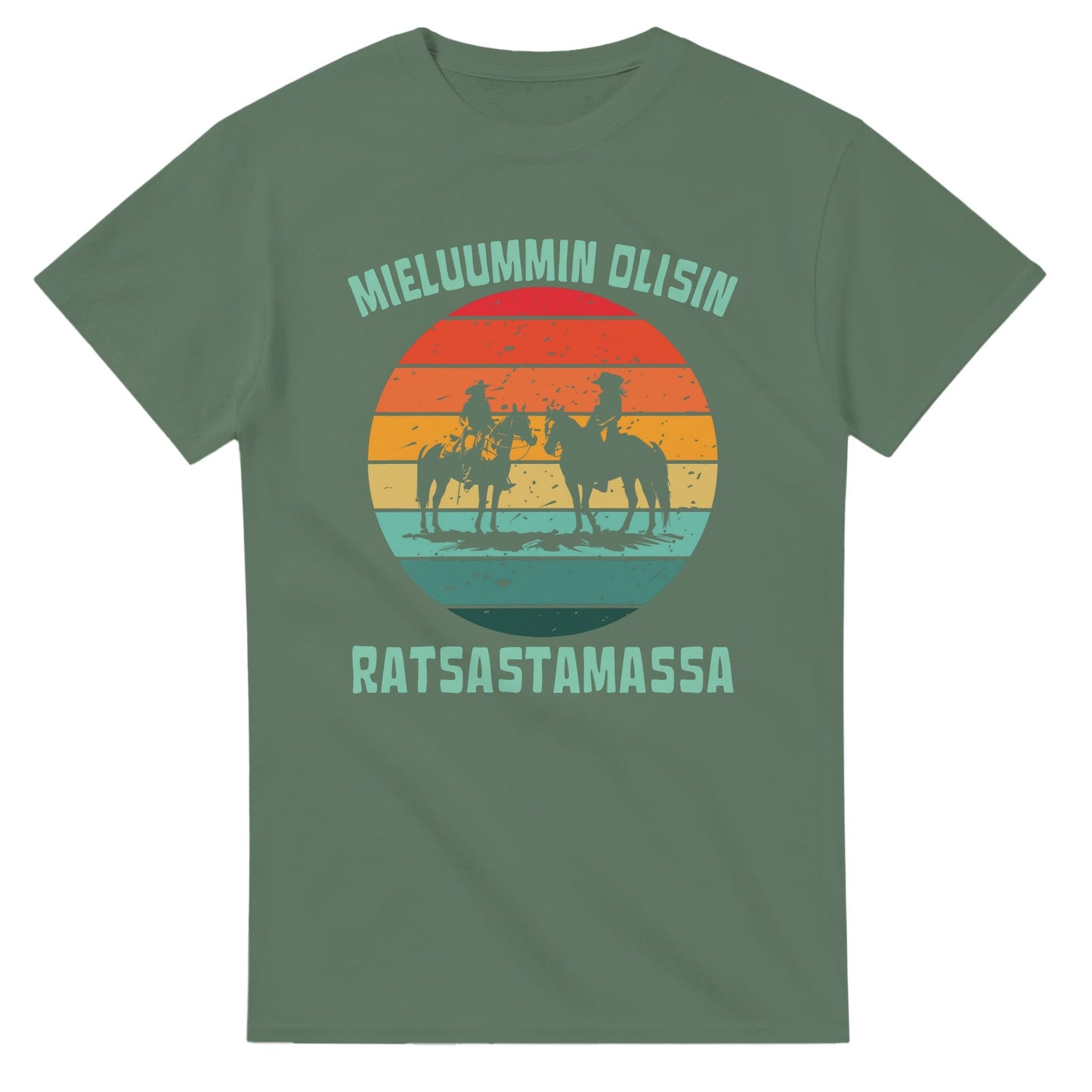 Mieluummin Olisin Ratsastamassa - 3XL - 5XL T - paita - Mun Paita