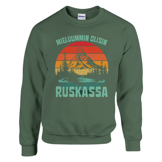 Mieluummin Olisin Ruskassa - Collegepaita - Mun Paita