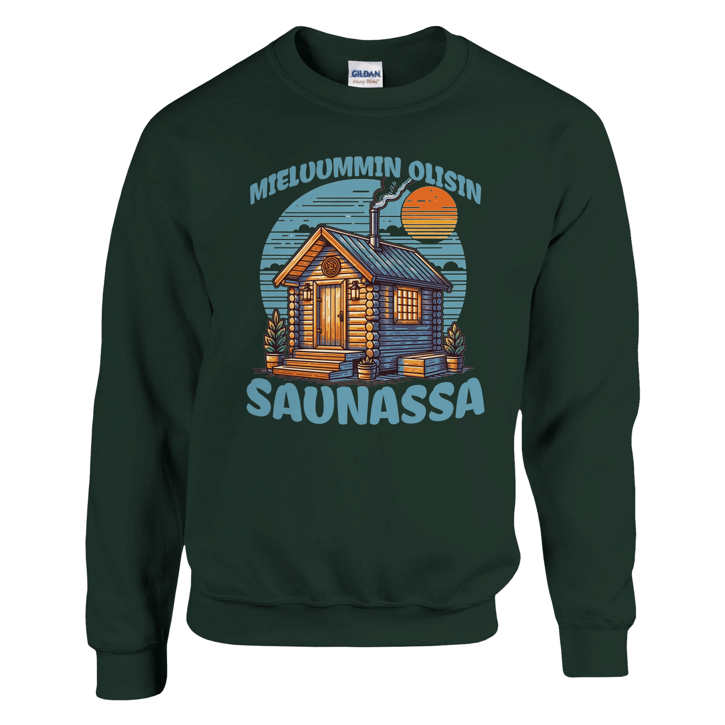 Mieluummin Olisin Saunassa v.3 - Collegepaita - Mun Paita