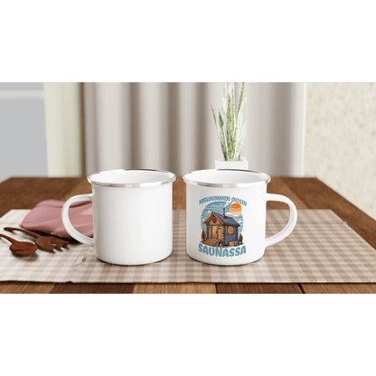 Mieluummin Olisin Saunassa v.3 - Emalimuki 3,5dl - Mun Paita