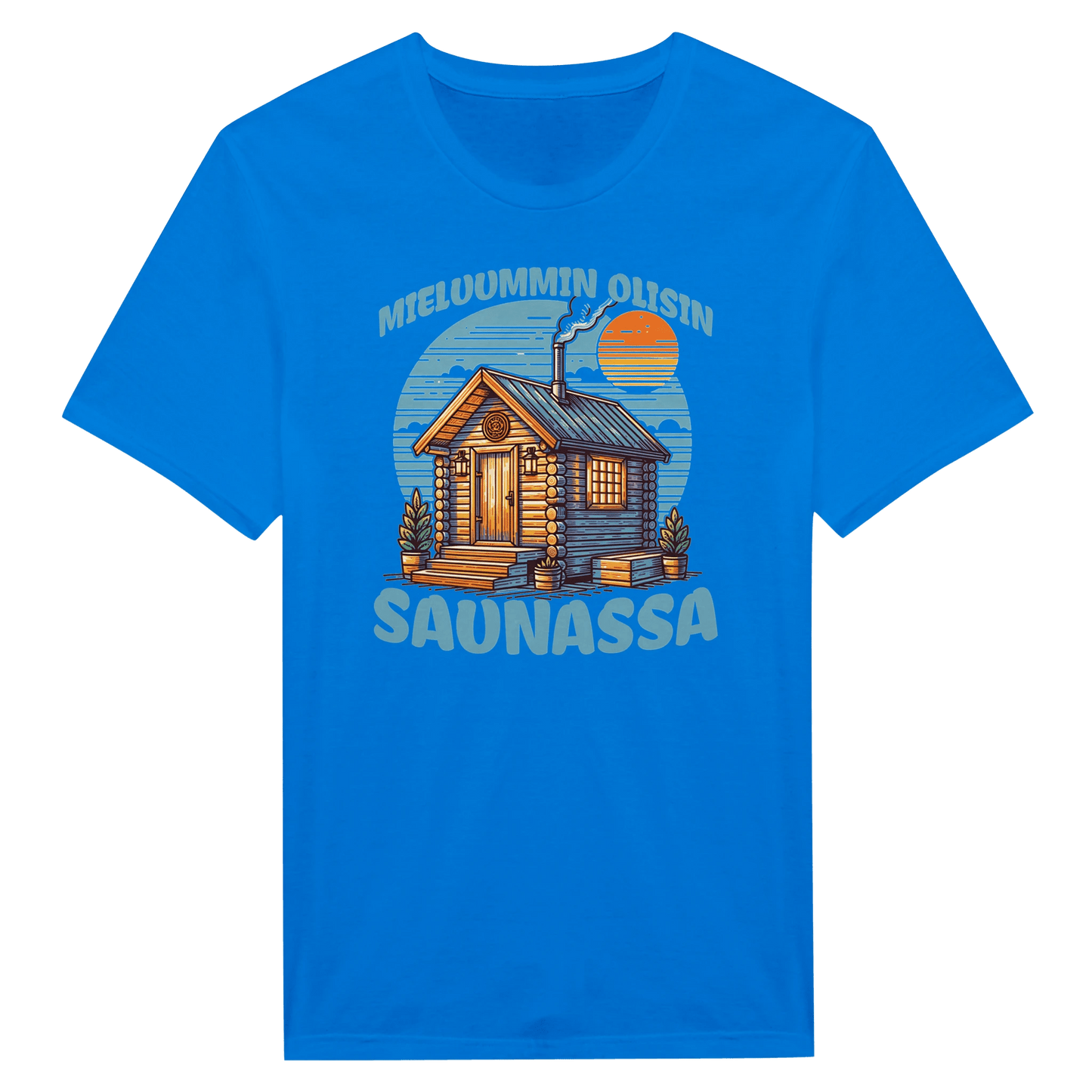 Mieluummin Olisin Saunassa v.3 - Miesten T - paita - Mun Paita