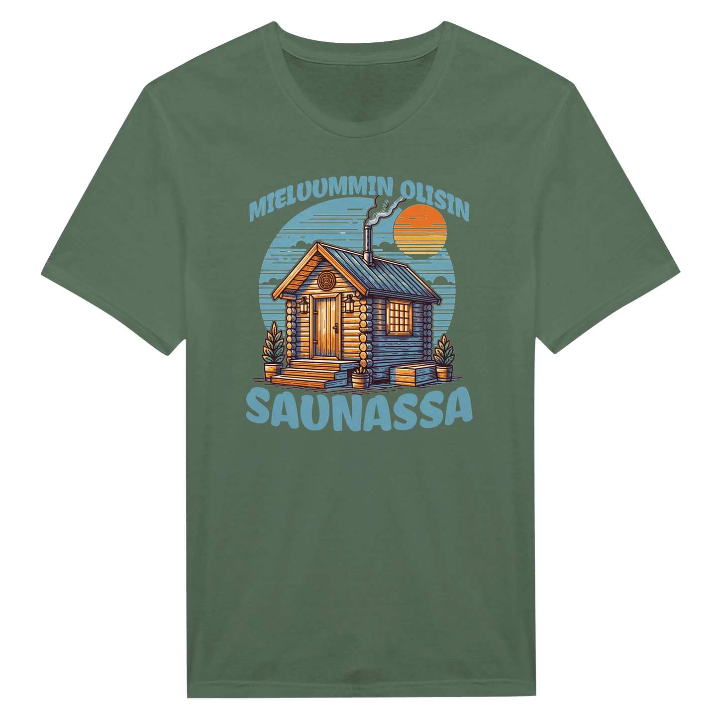 Mieluummin Olisin Saunassa v.3 - Miesten T - paita - Mun Paita