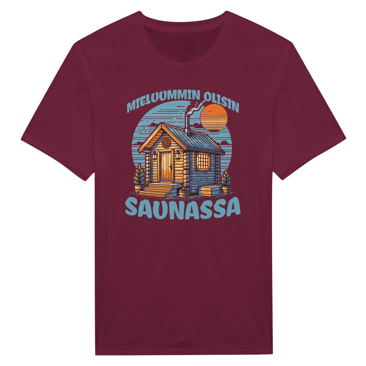 Mieluummin Olisin Saunassa v.3 - Miesten T - paita - Mun Paita