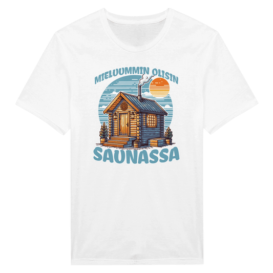 Mieluummin Olisin Saunassa v.3 - Miesten T - paita - Mun Paita