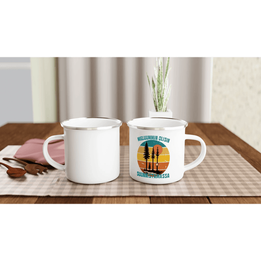 Mieluummin Olisin Suunnistamassa - Emalimuki 3,5dl - Mun Paita