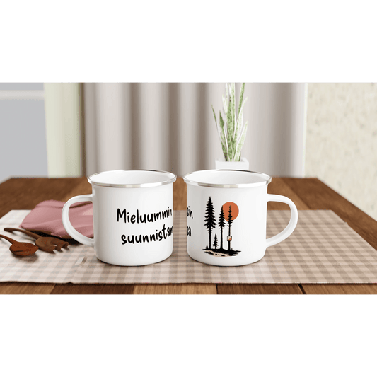 Mieluummin Olisin Suunnistamassa - Emalimuki 3,5dl - Mun Paita