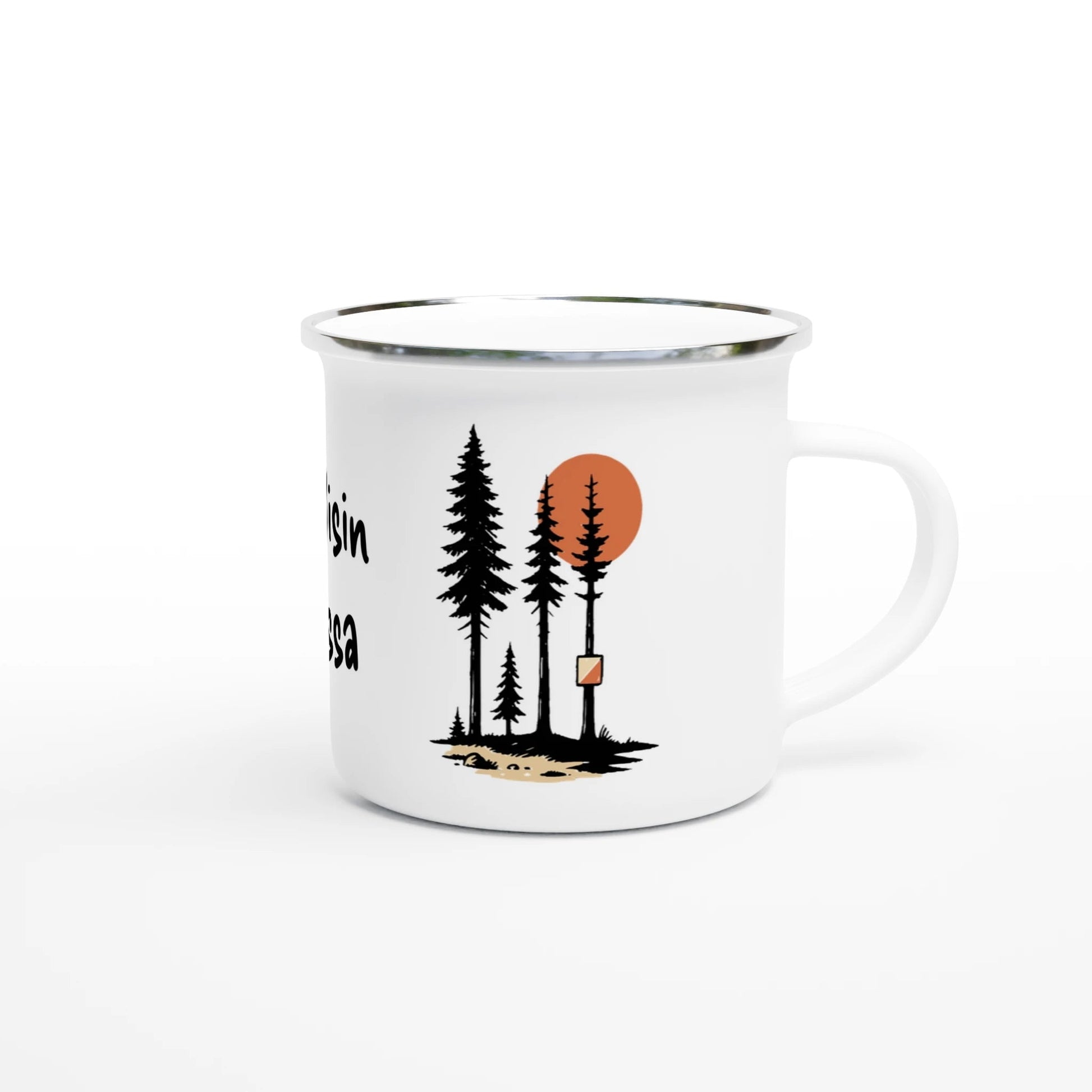 Mieluummin Olisin Suunnistamassa - Emalimuki 3,5dl - Mun Paita