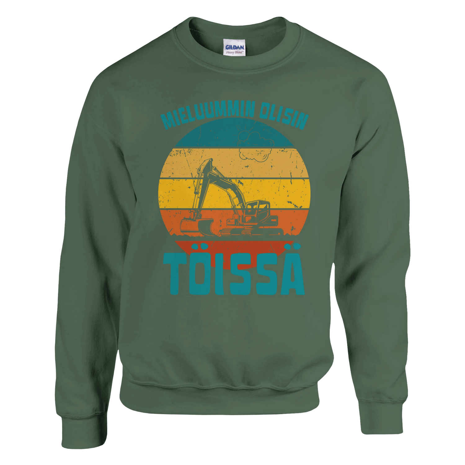 Mieluummin Olisin Töissä (Kaivinkone) - Collegepaita - Mun Paita