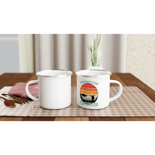 Mieluummin Olisin Tunturissa v.2 - Emalimuki 3,5dl - Mun Paita