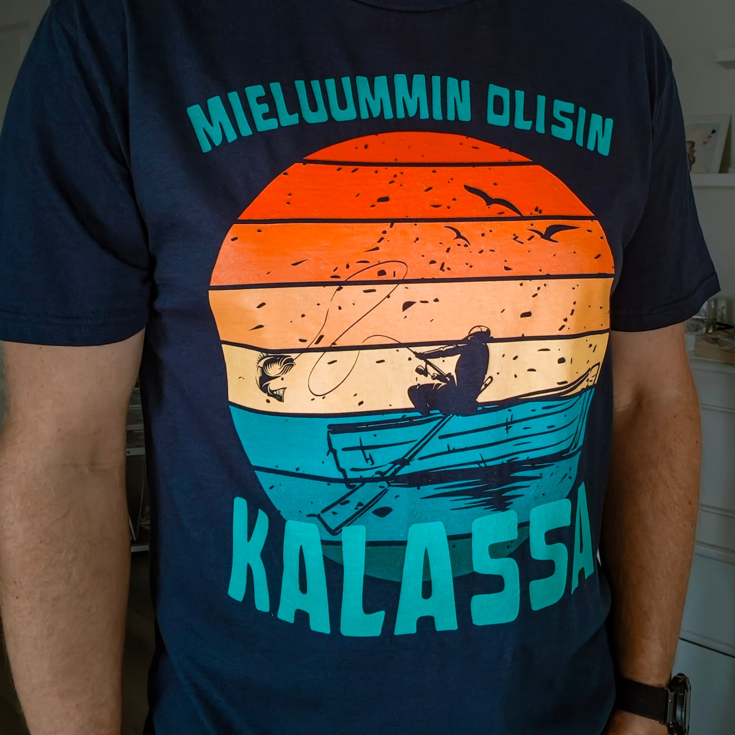Mieluummin Olisin Kalassa v.2 - Miesten T-paita