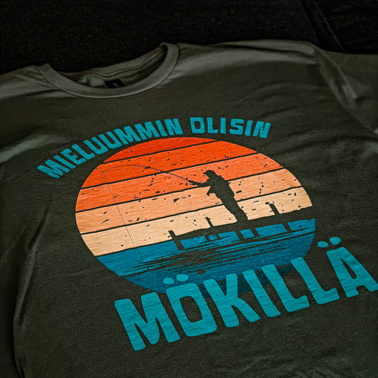 Mieluummin Olisin Mökillä - Miesten T-Paita