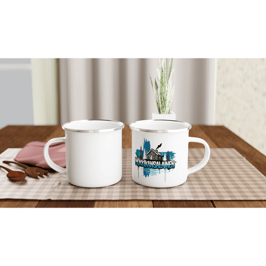 Mökkikansalainen - Emalimuki 3,5dl - Mun Paita