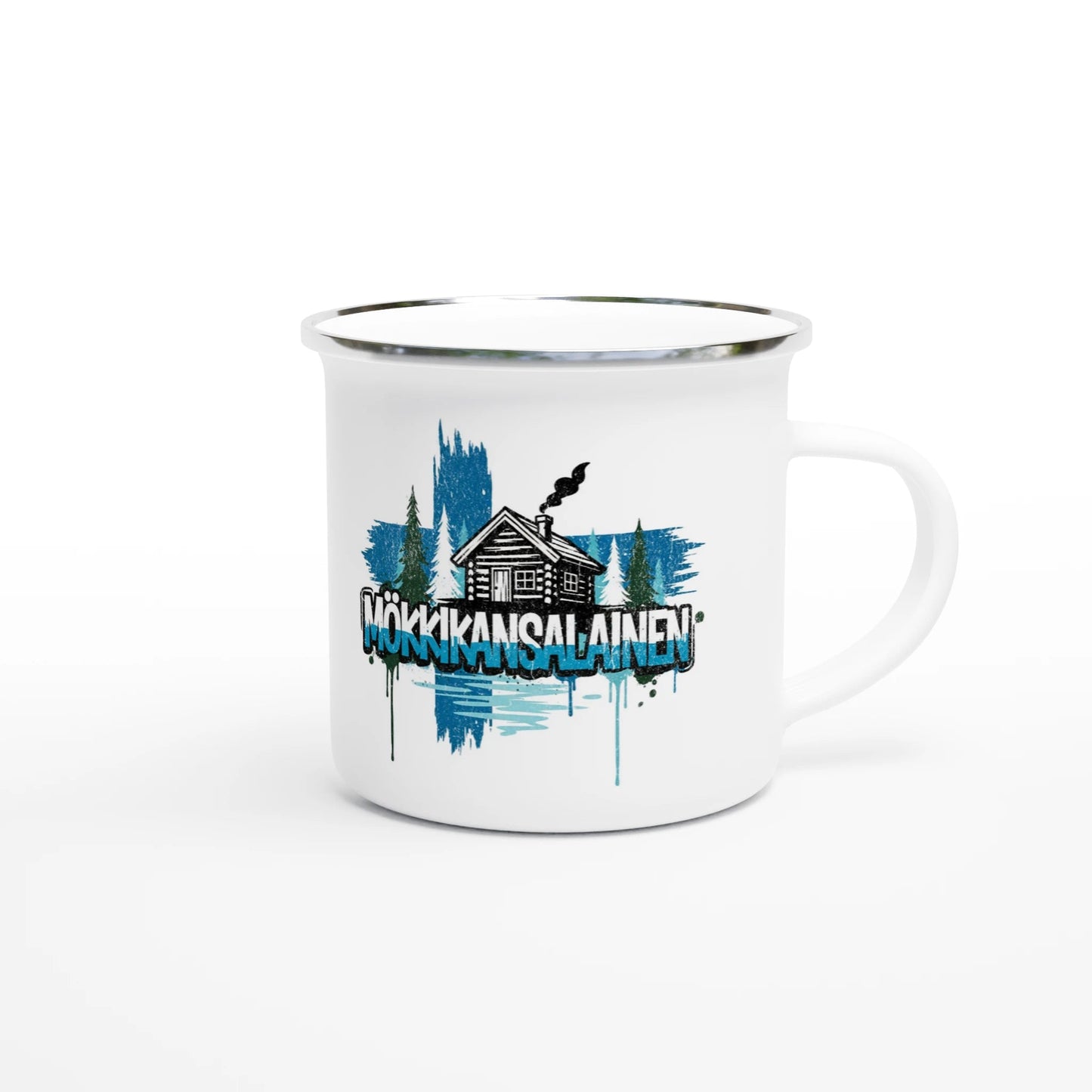 Mökkikansalainen - Emalimuki 3,5dl - Mun Paita