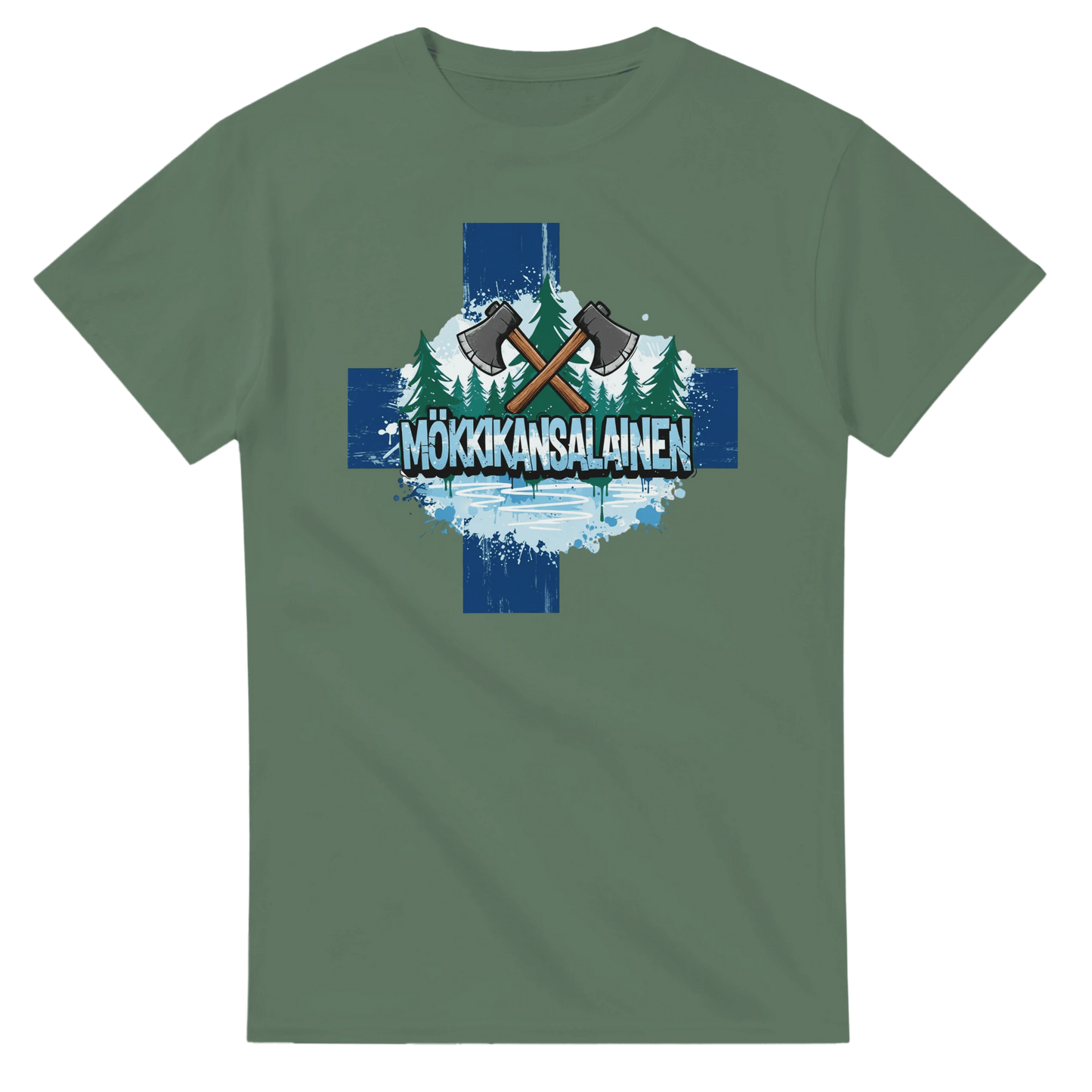 Mökkikansalainen Kirves - 3XL - 5XL T - paita - Mun Paita