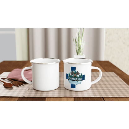 Mökkikansalainen Kirves - Emalimuki 3,5dl - Mun Paita