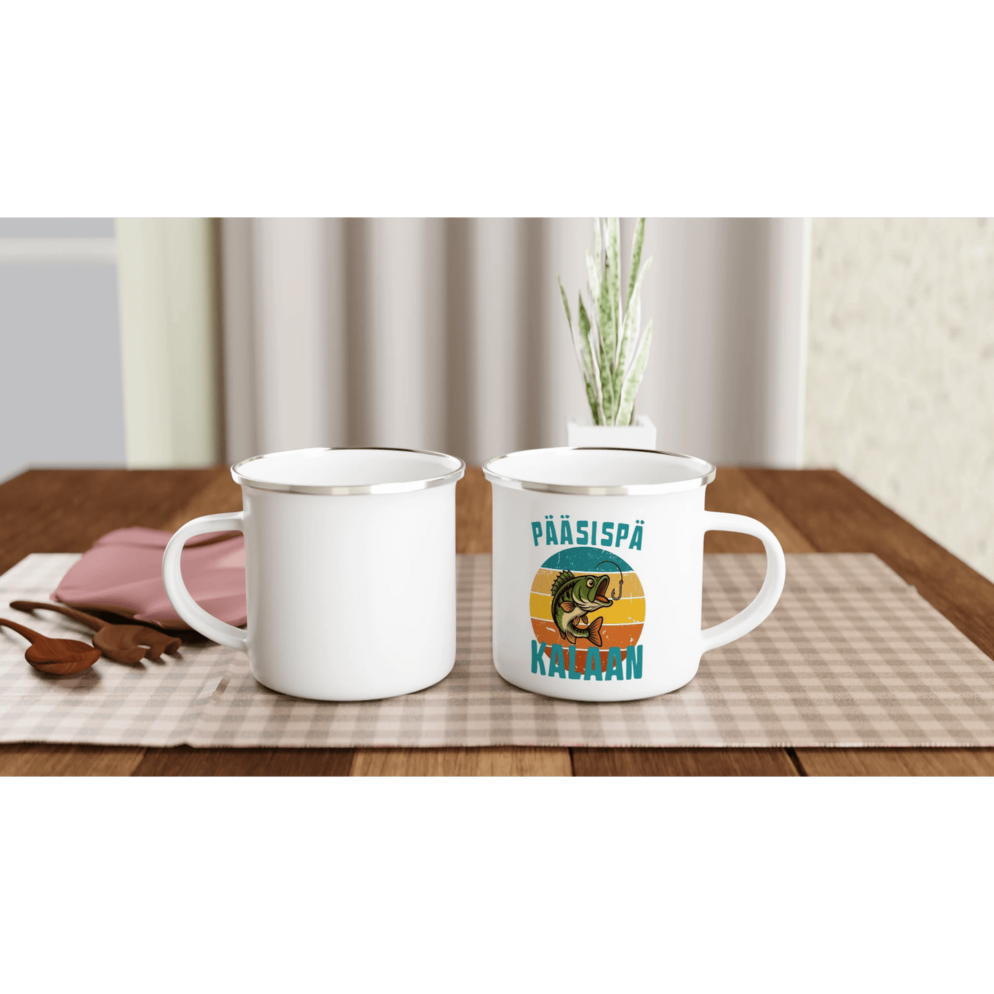 Pääsispä Kalaan | Ahven - Emalimuki 3,5dl - Mun Paita