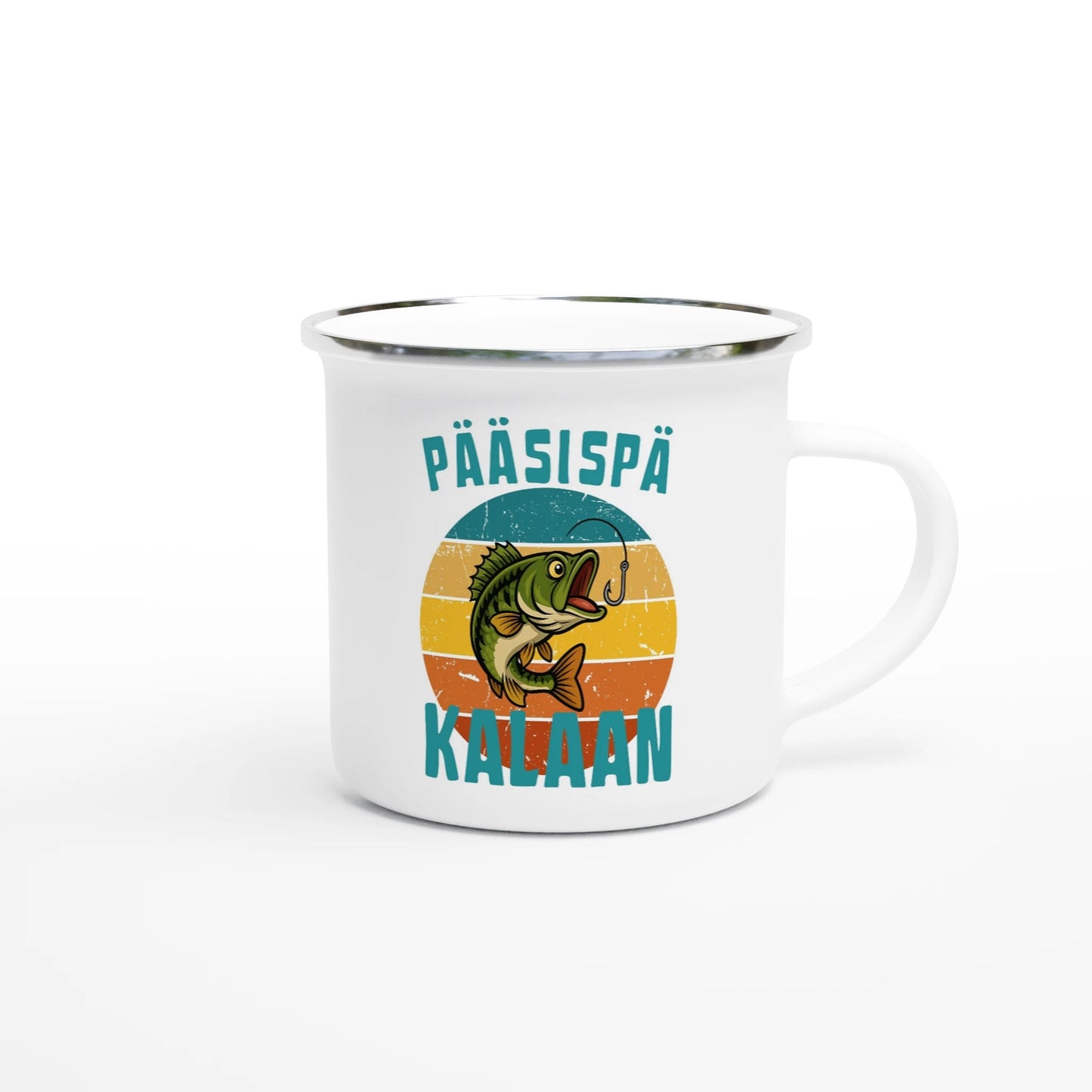 Pääsispä Kalaan | Ahven - Emalimuki 3,5dl - Mun Paita