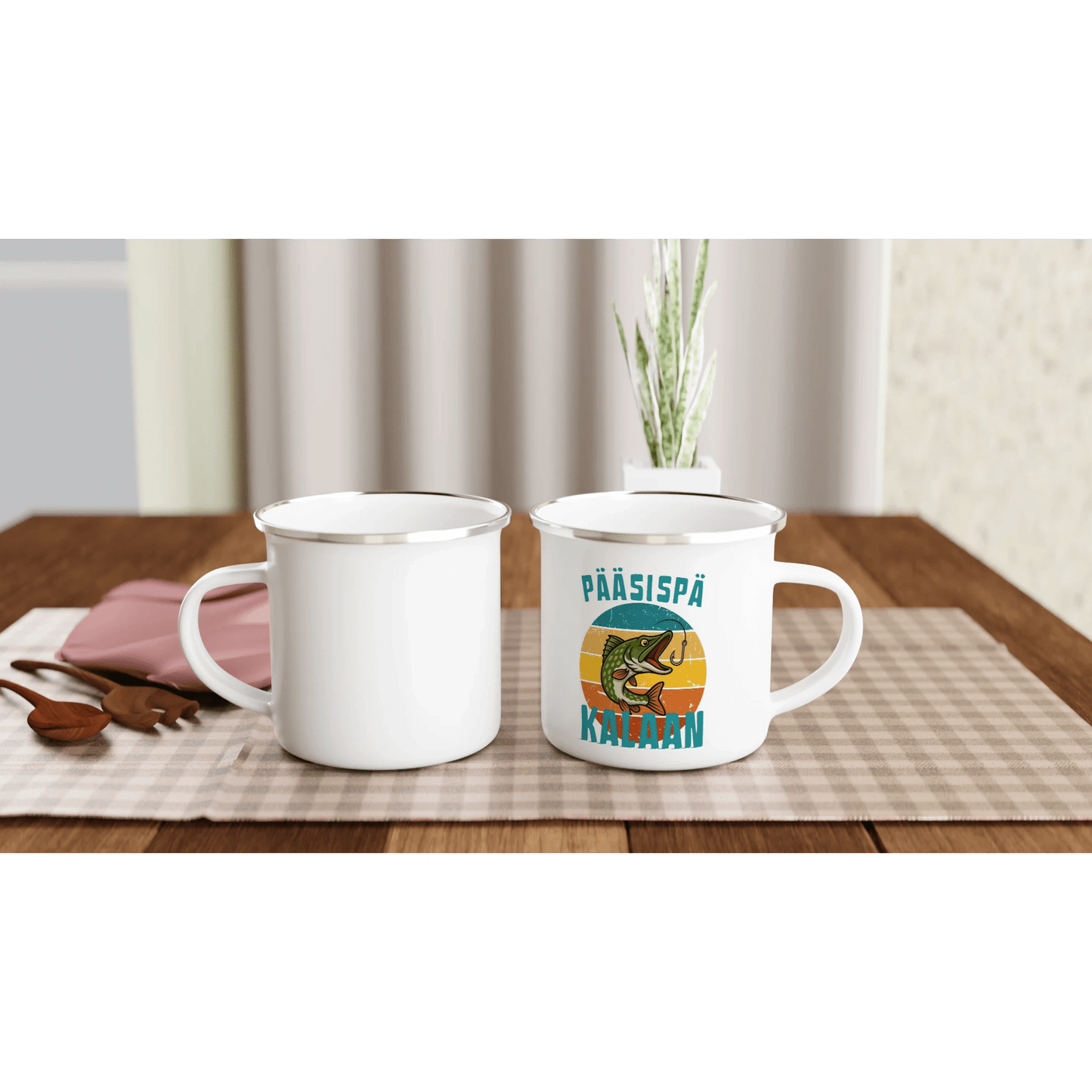 Pääsispä Kalaan | Hauki - Emalimuki 3,5dl - Mun Paita