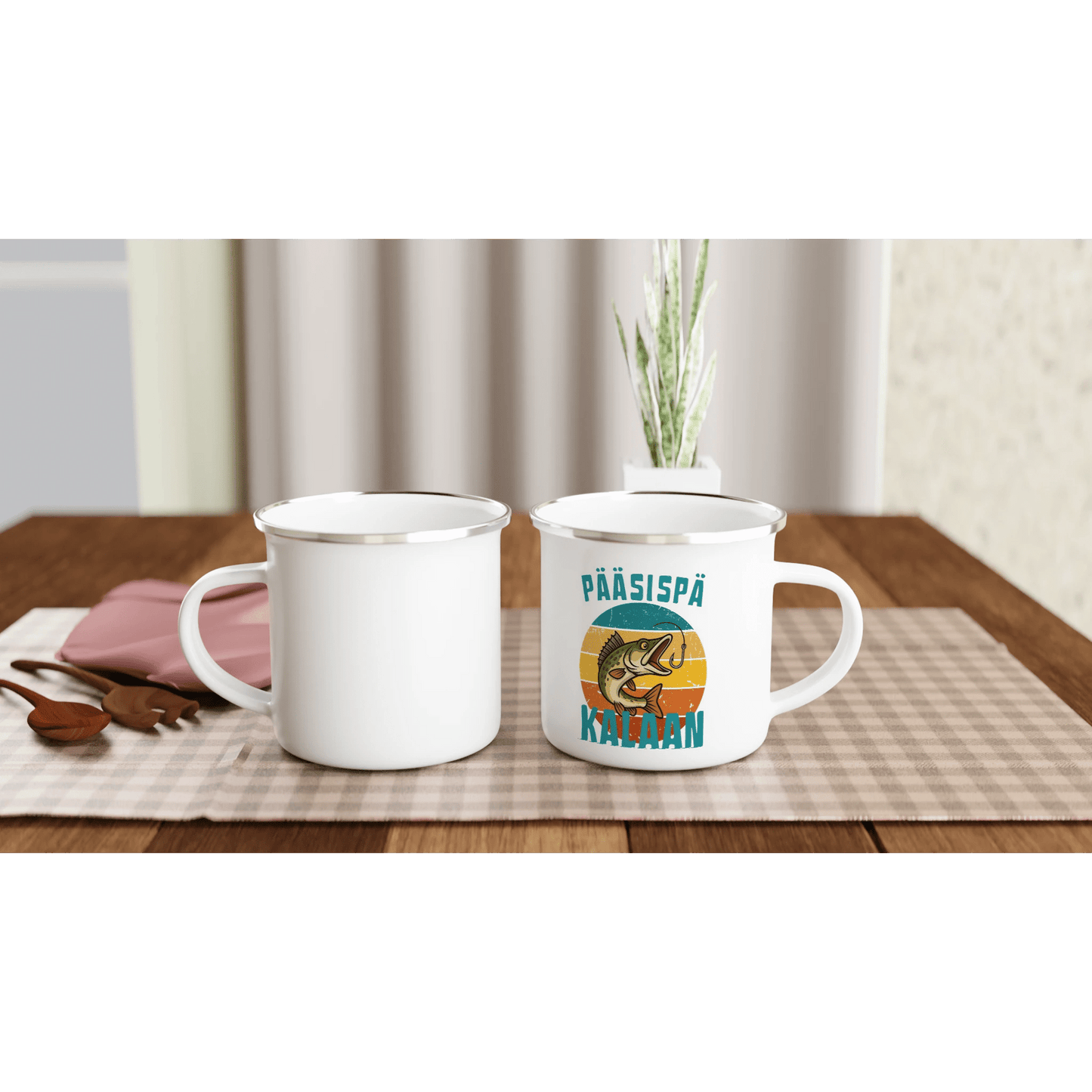 Pääsispä Kalaan | Kuha - Emalimuki 3,5dl - Mun Paita