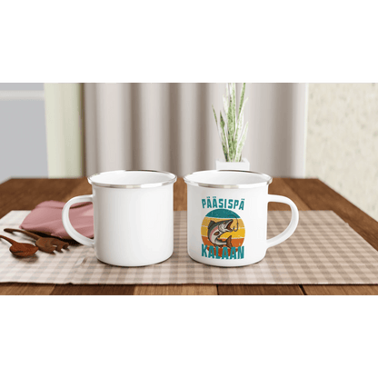 Pääsispä Kalaan | Lohi - Emalimuki 3,5dl - Mun Paita