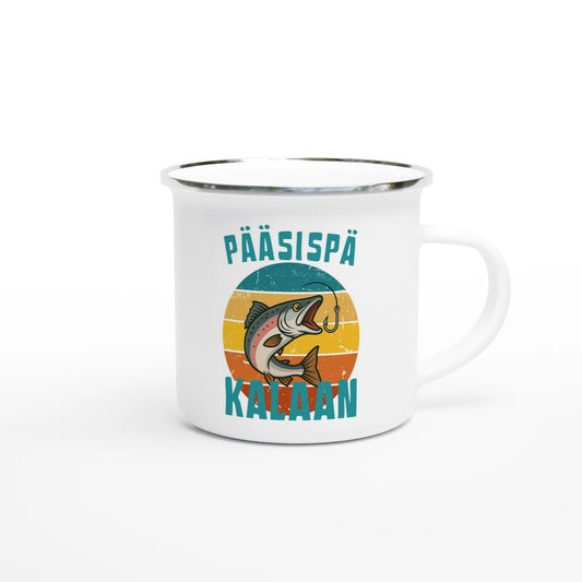 Pääsispä Kalaan | Lohi - Emalimuki 3,5dl - Mun Paita