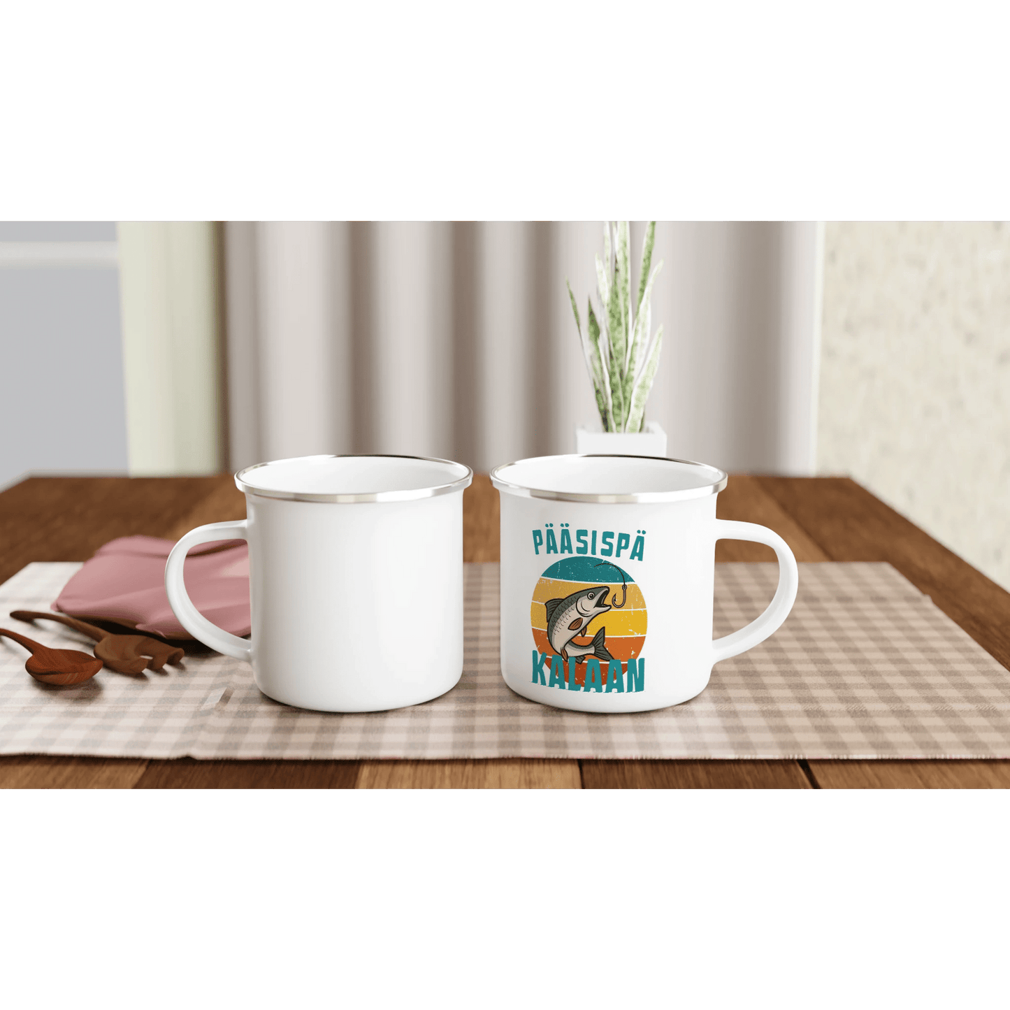 Pääsispä Kalaan | Siika - Emalimuki 3,5dl - Mun Paita