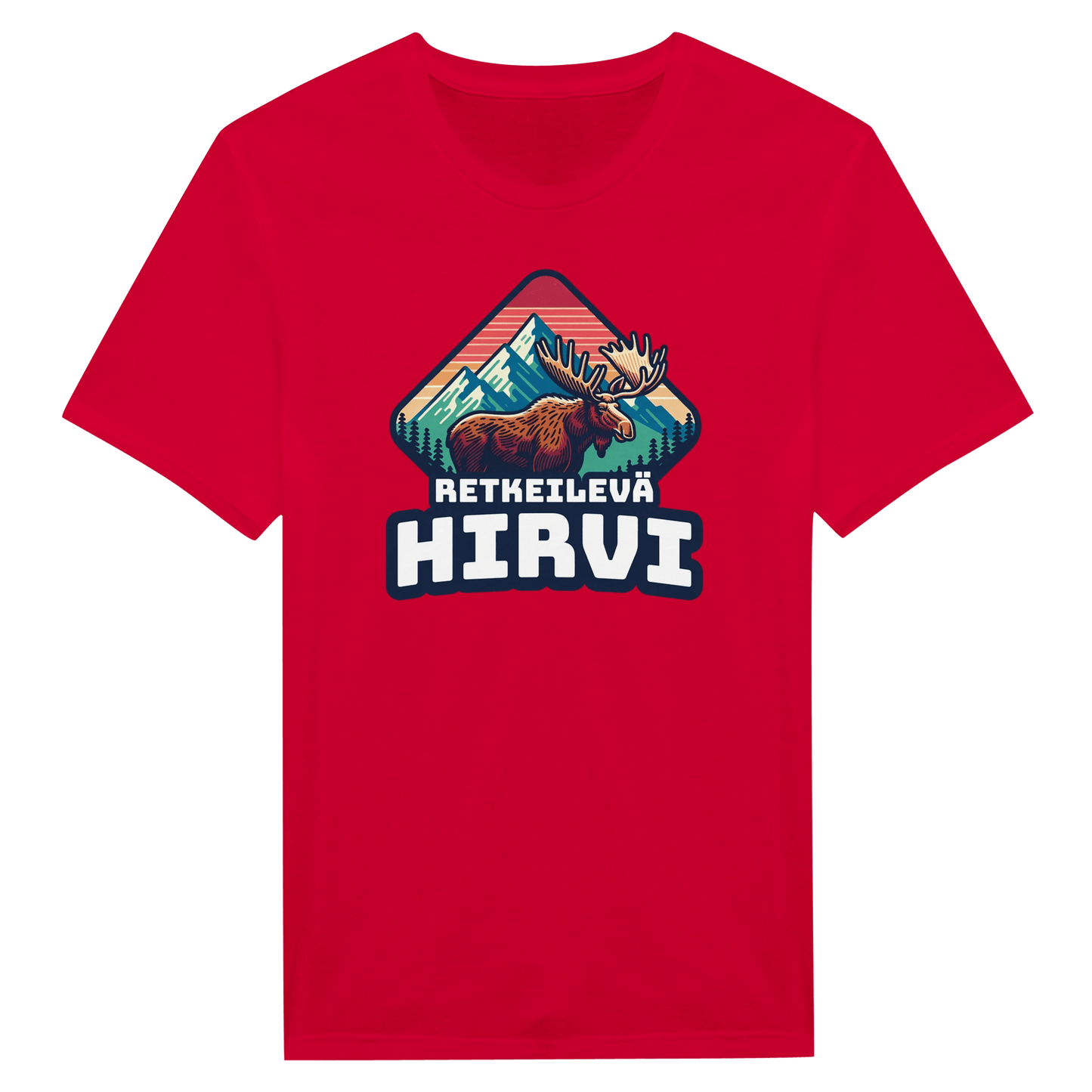 Retkeilevä Hirvi - Miesten T - paita - Mun Paita