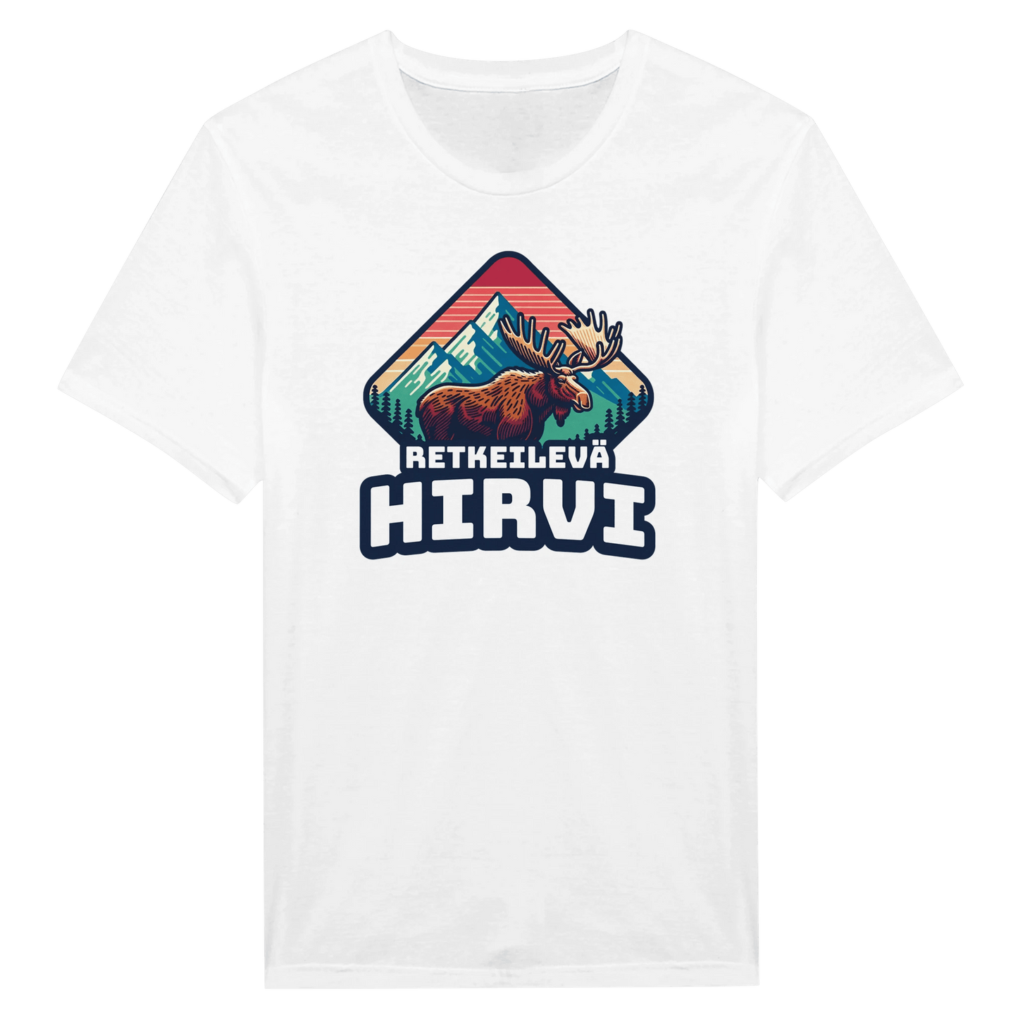 Retkeilevä Hirvi - Miesten T - paita - Mun Paita