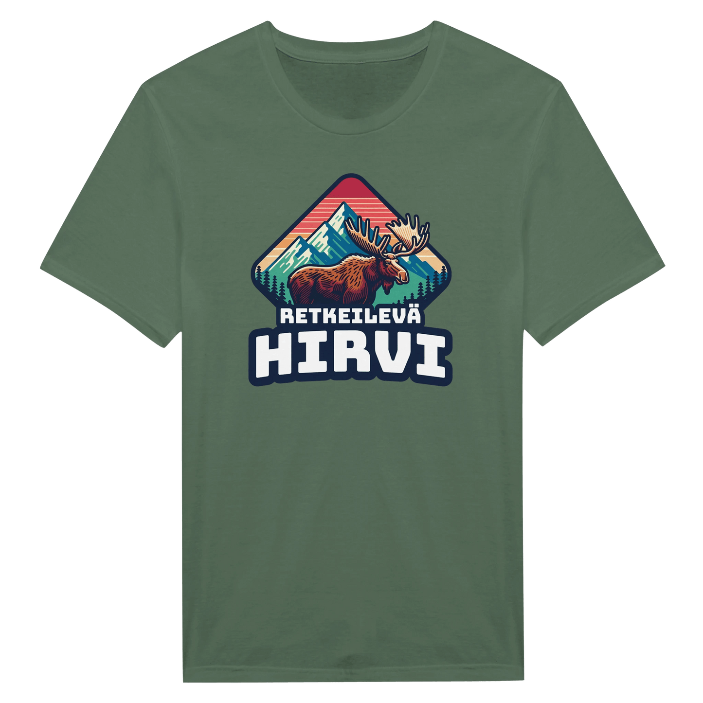 Retkeilevä Hirvi - Miesten T - paita - Mun Paita