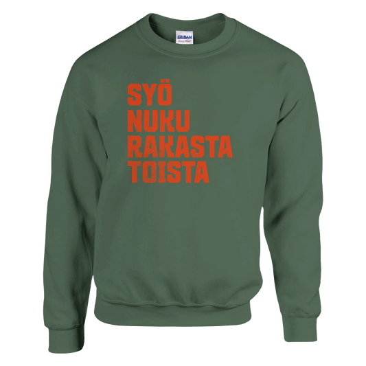 Syö, Nuku, Rakasta, Toista - Collegepaita - Mun Paita