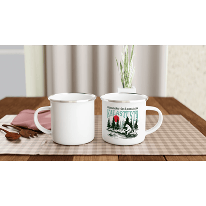 Vähemmän Töitä, Enemmän Kalastusta - Emalimuki 3,5dl - Mun Paita